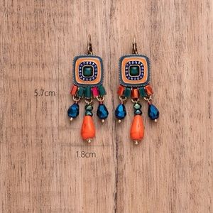 1pair Enamel Drop Earrings, Random Accessory Color